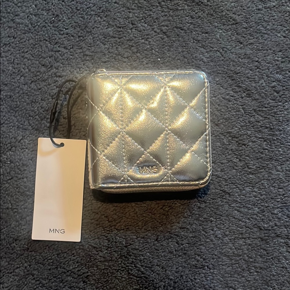 Mango Silver Quilted Women's Wallet